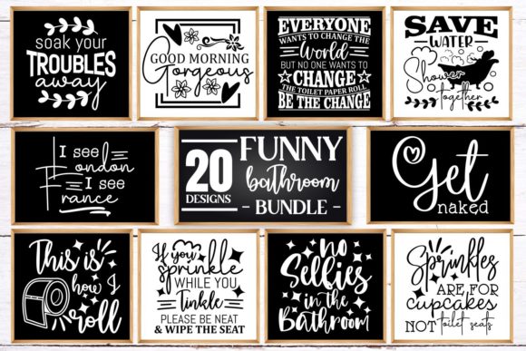 Bathroom SVG Bundle for Crafts and Graphics