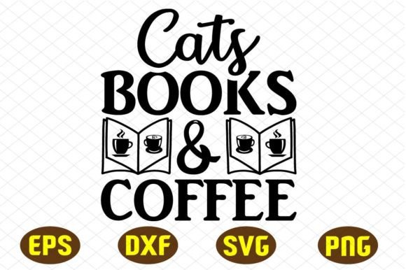 Cats Books Coffee Svg Graphics for Creative Publishing