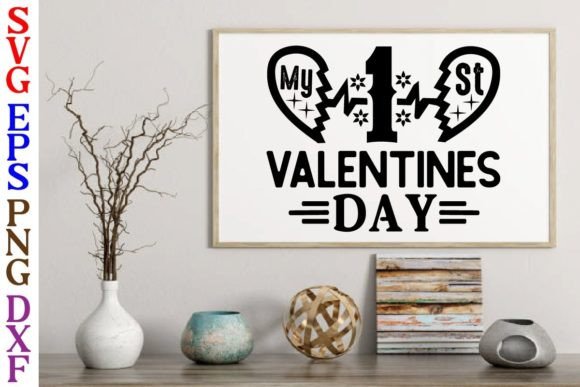 My 1 St Valentines Day Svg Design for Graphics and Crafts